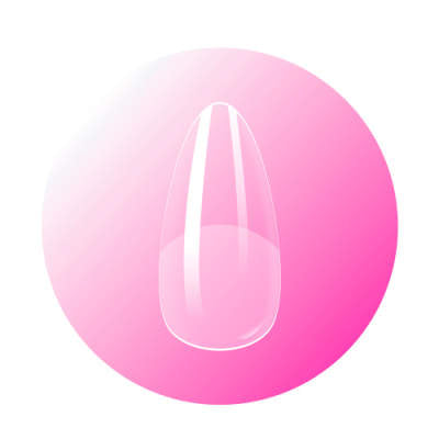 Image of pre-shaped and pre-buffed Almond Shaped Soft Gel Tips, a perfect canvas for DIY nails, promising effortless elegance and salon-quality finish