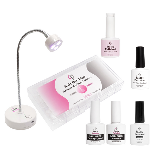 Soft Gel Nail Kit - Medium Almond Tips