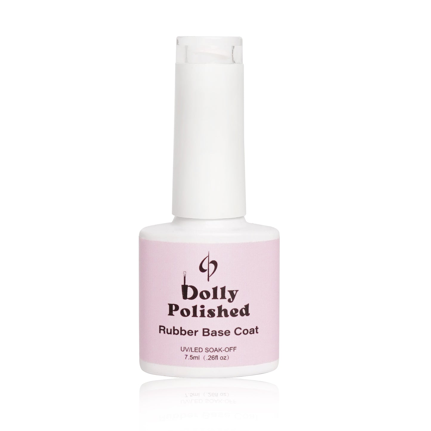 Close-up of Regina George Rubber Base Coat bottle, a soft and delicate pink shade, adding a subtle and chic touch to your nails with finesse.