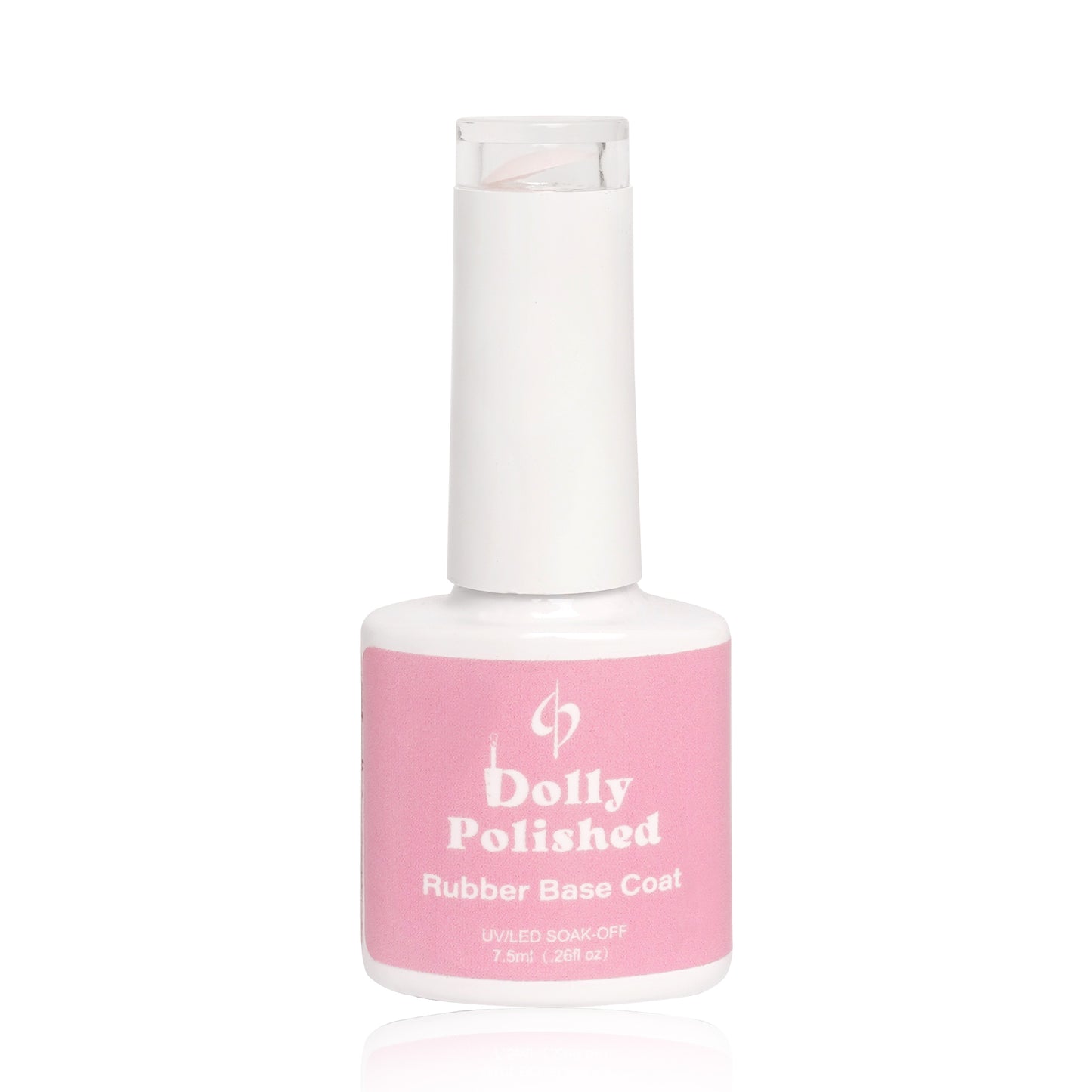 Close-up of Pink-ing of You Rubber Base Coat bottle, a soft peach hue for a chic and subtle touch, promising stylish and resilient nails.