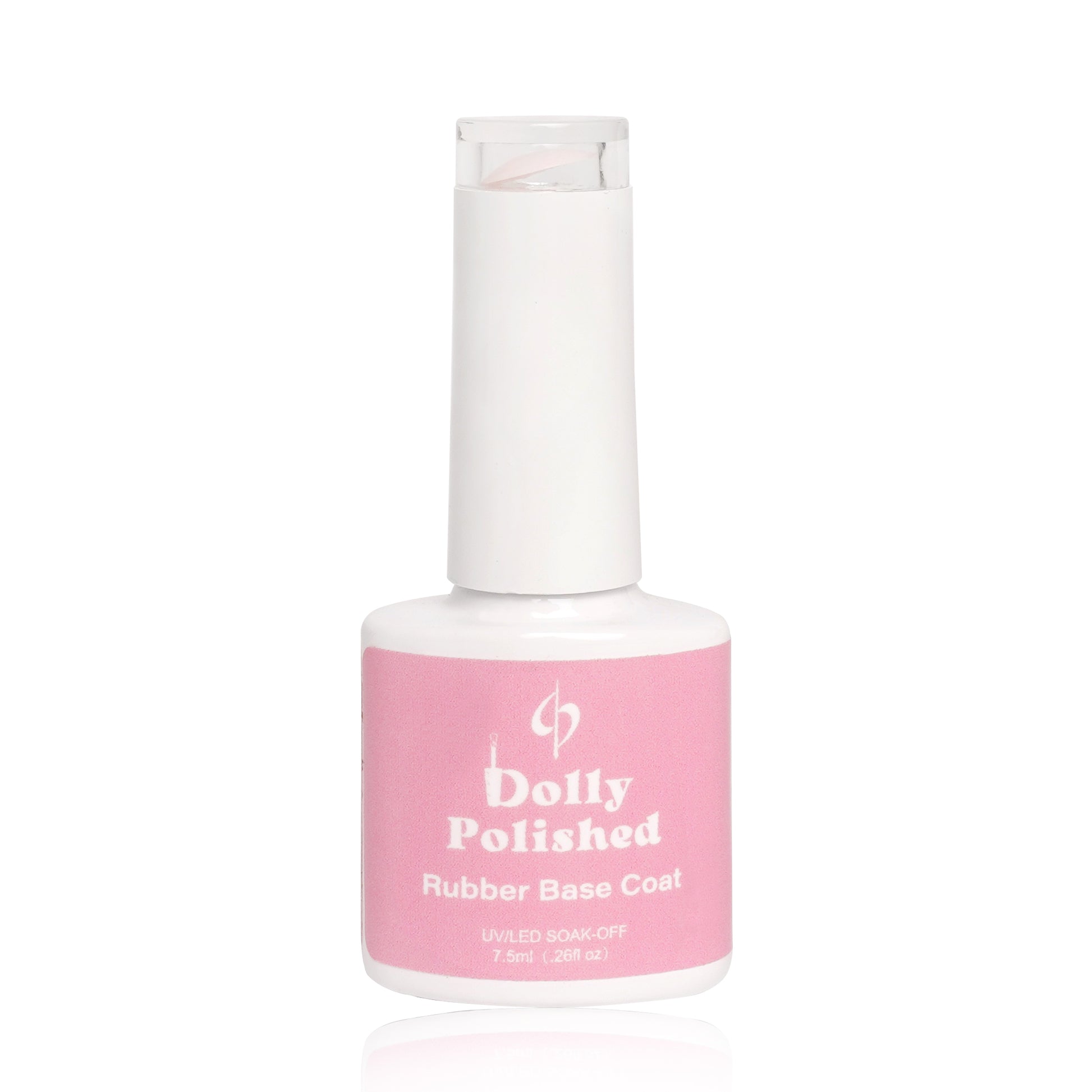 Close-up of Pink-ing of You Rubber Base Coat bottle, a soft peach hue for a chic and subtle touch, promising stylish and resilient nails.